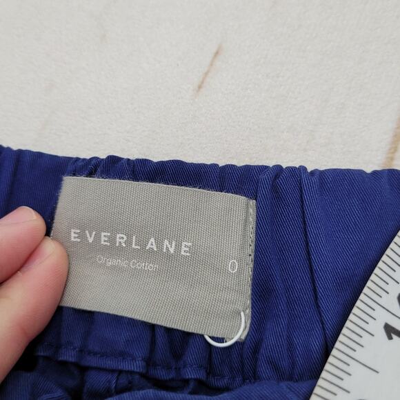 Everlane Easy pants blue elastic pull on straight leg organic cotton - Picture 5 of 9